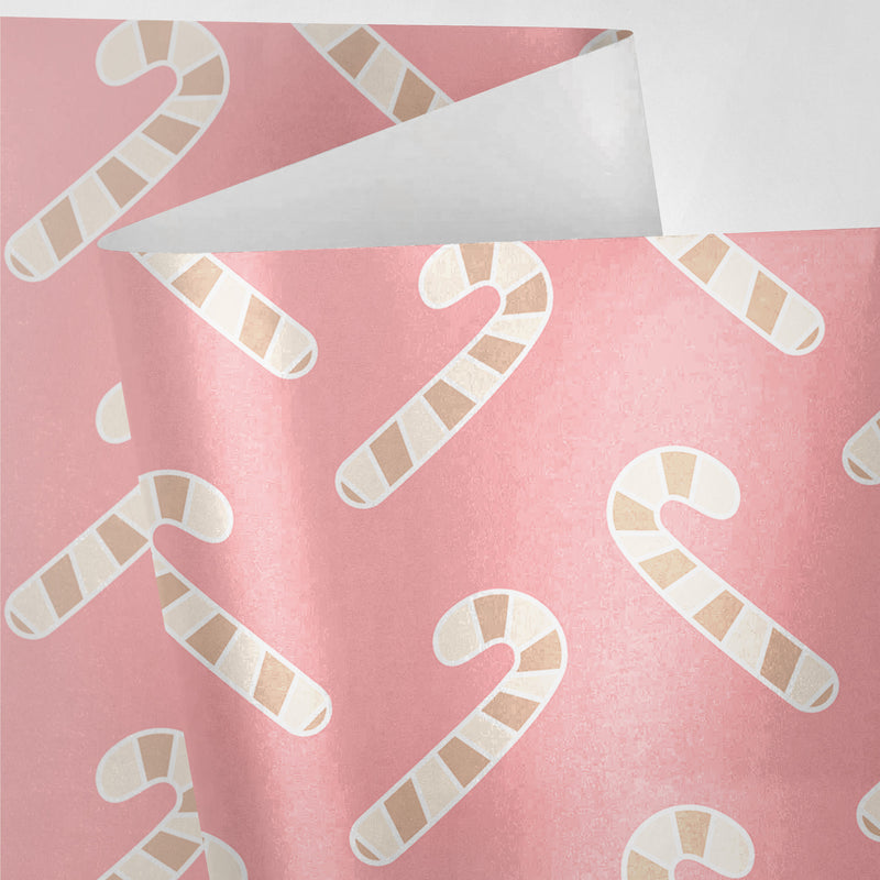 Pink Candy Canes Wrapping Paper