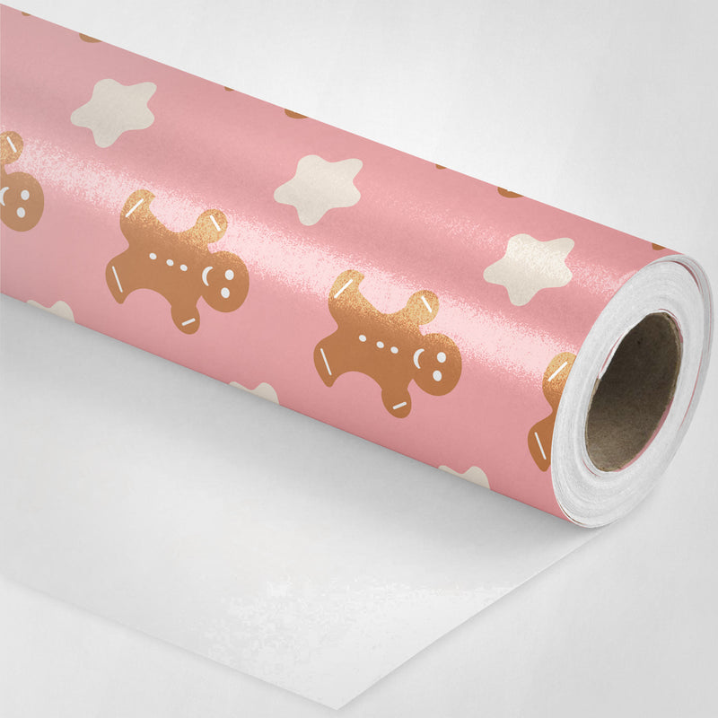 Pink Gingerbread Wrapping Paper