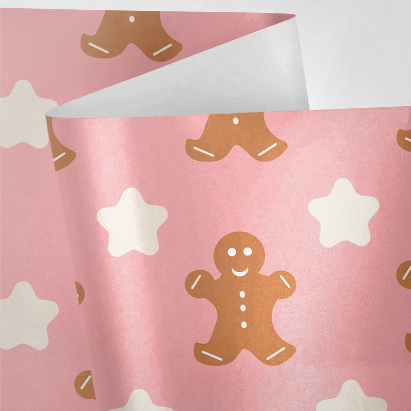 Pink Gingerbread Wrapping Paper