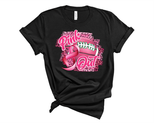 Pink Out Leopard Football - Transfer