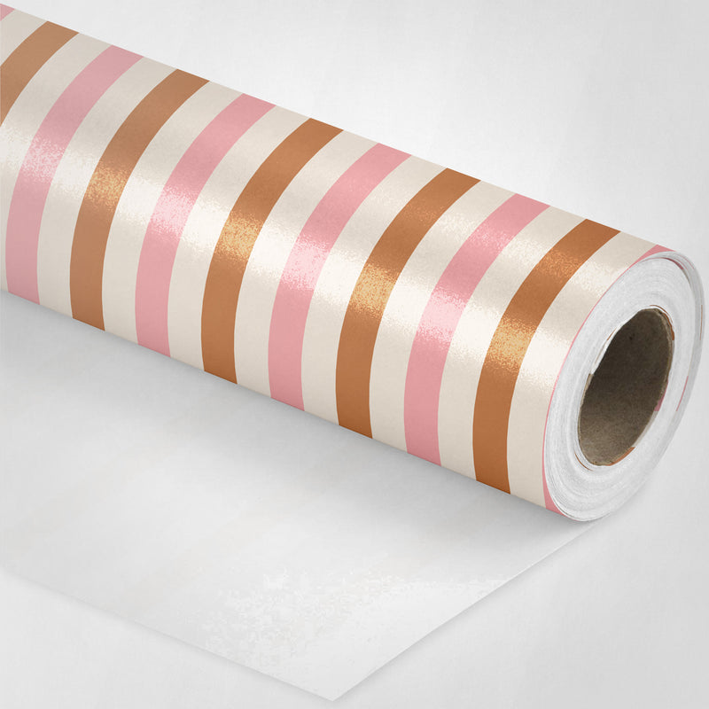 Pink and Brown Stripes Wrapping Paper