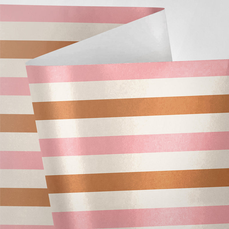 Pink and Brown Stripes Wrapping Paper