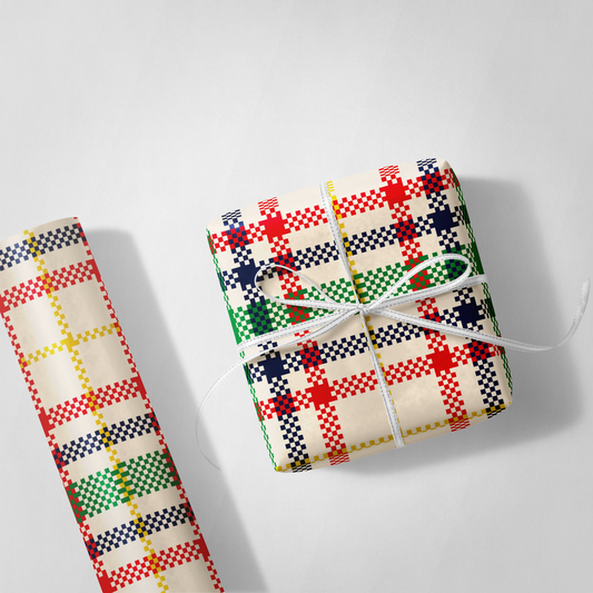 Colorful Plaid Christmas Wrapping Paper