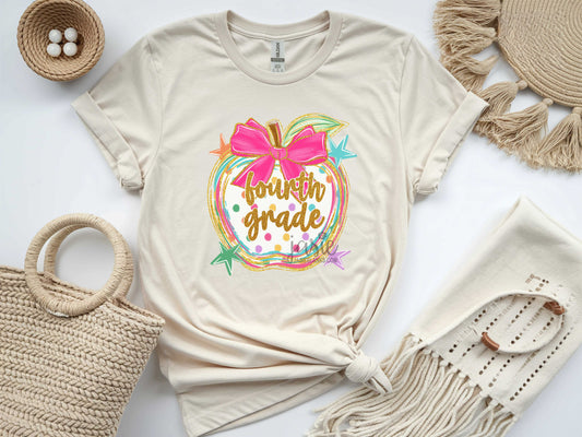 Preppy Brushstroke Apples Grades - Transfer
