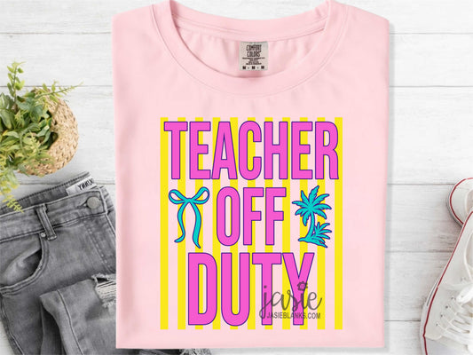 Preppy Yellow Teacher Off Duty- Transfer