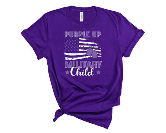 Purple Up Military Child - Flag and Tags - Transfer