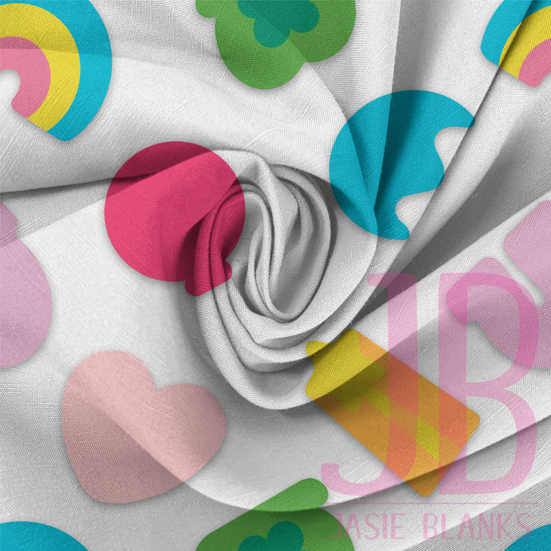 Rainbow Lucky Marshmallows Fabric