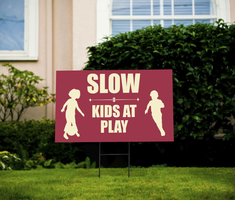 Slow Kids at Play Yard Sign