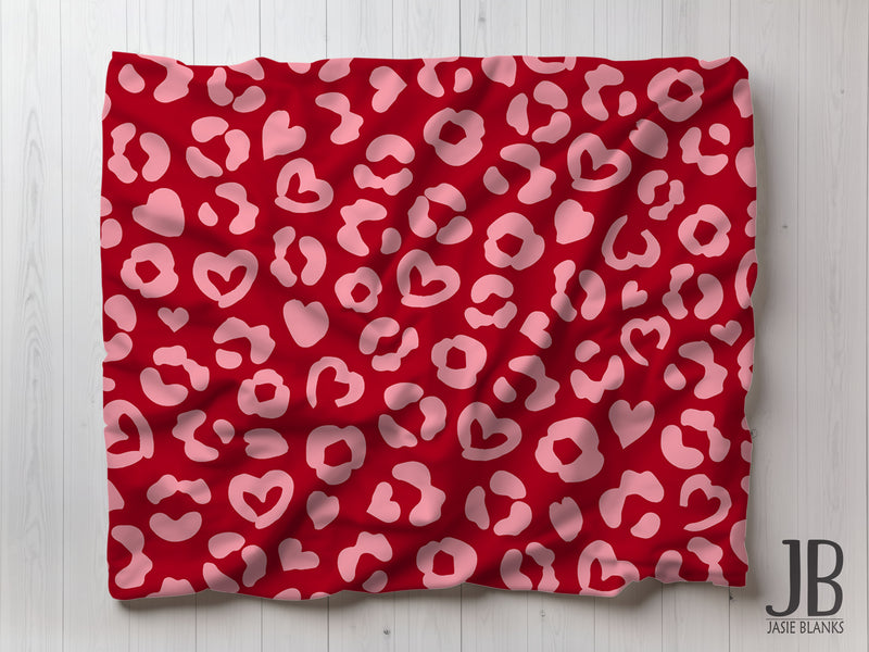 Red Leopard Print Plush Blanket