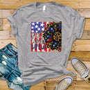 Red White and Blue Leopard Sunflower - Transfer