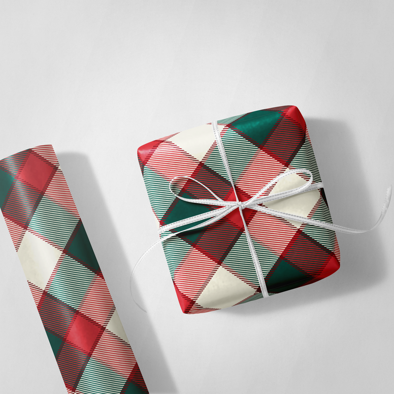 Red and Green Argyle Wrapping Paper