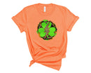 Retro Clover Lightning Bolt- Orange Leopard - Transfer