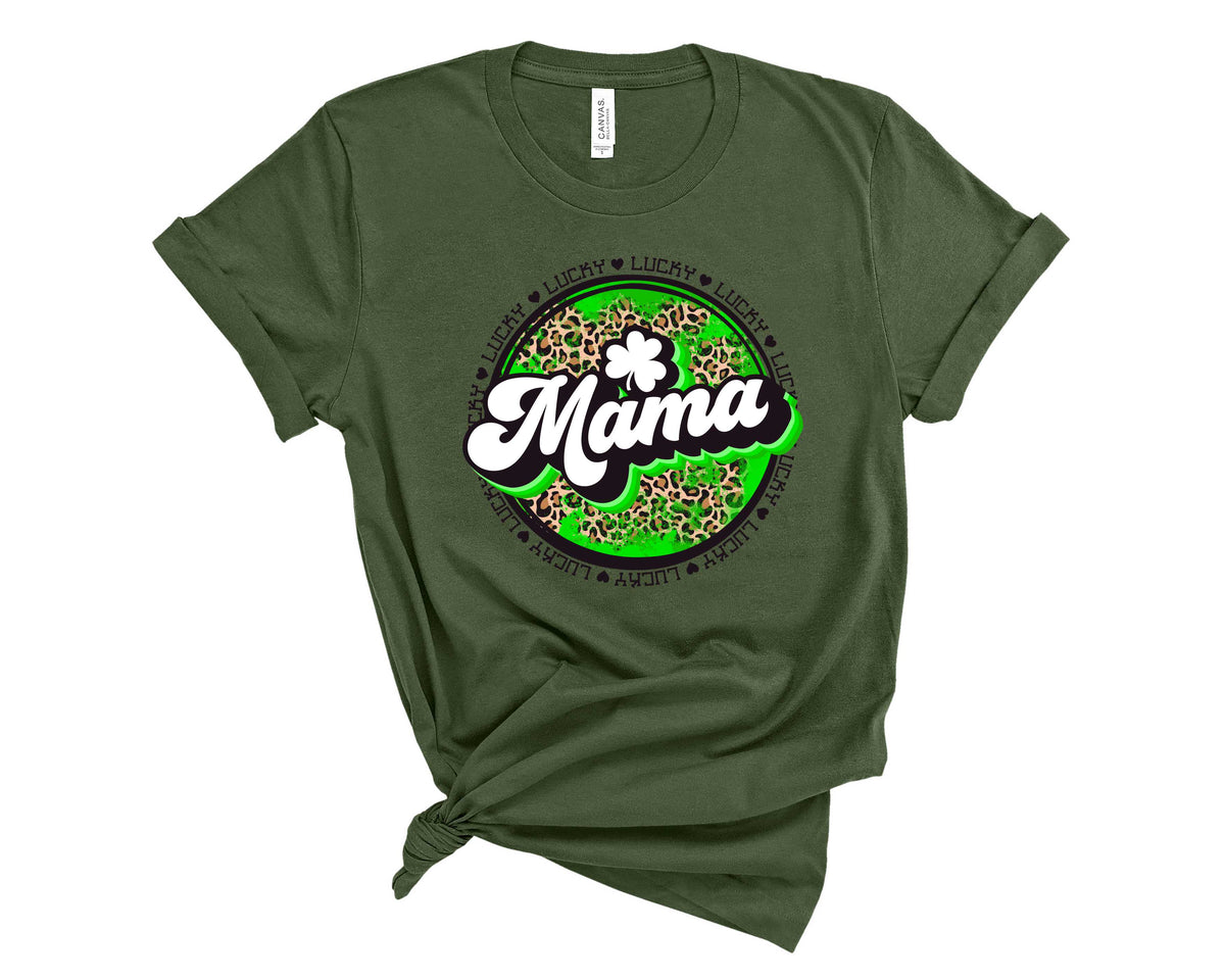 Retro Leopard Circle Lucky Mama- Transfer