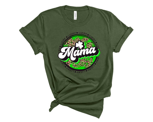 Retro Leopard Circle Lucky Mama- Transfer