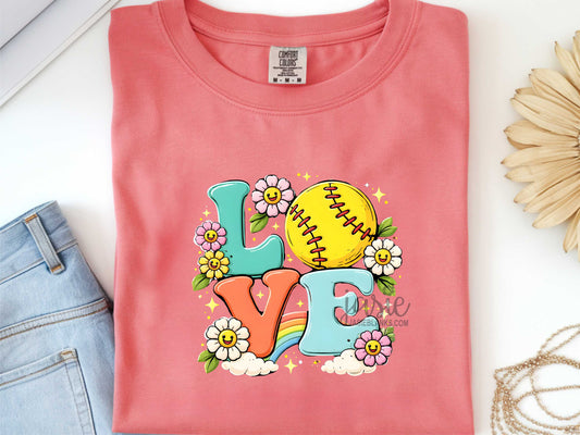 Retro Love Softball- Transfer