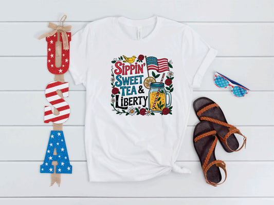 Sippin Sweet Tea & Liberty - Transfer