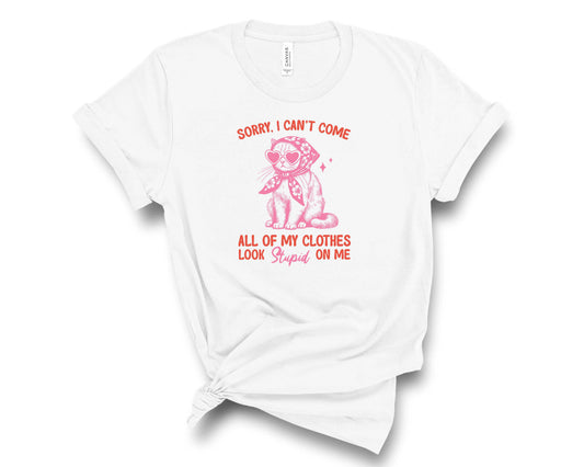 Sorry I Cant Come Clothes Look Stupid - Transfer