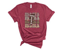 Stacked Football Mama-Leopard Bolt Retro- Transfer