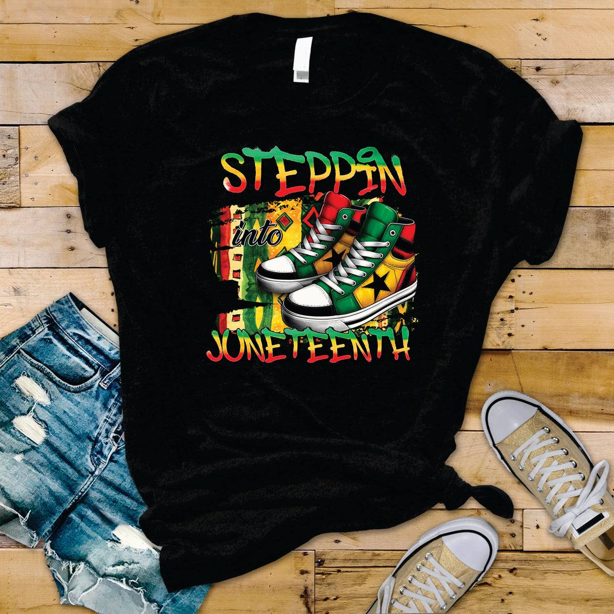 Steppin Into Juneteenth Sneakers - Transfer