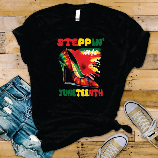 Steppin Into Juneteenth Tie Dye Heel - Transfer