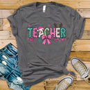 Teacher Christmas Doodle Pink - Transfer