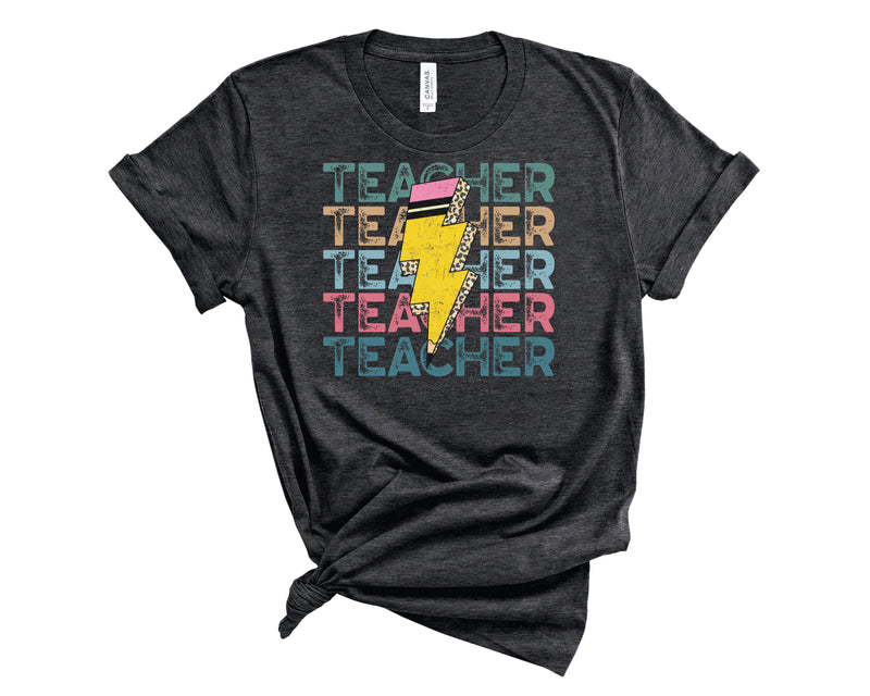 Teacher Pencil Lightning Bolt - Transfer