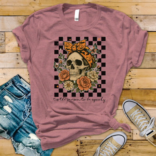 Tis The Season Checkered Skeleton - Transfer