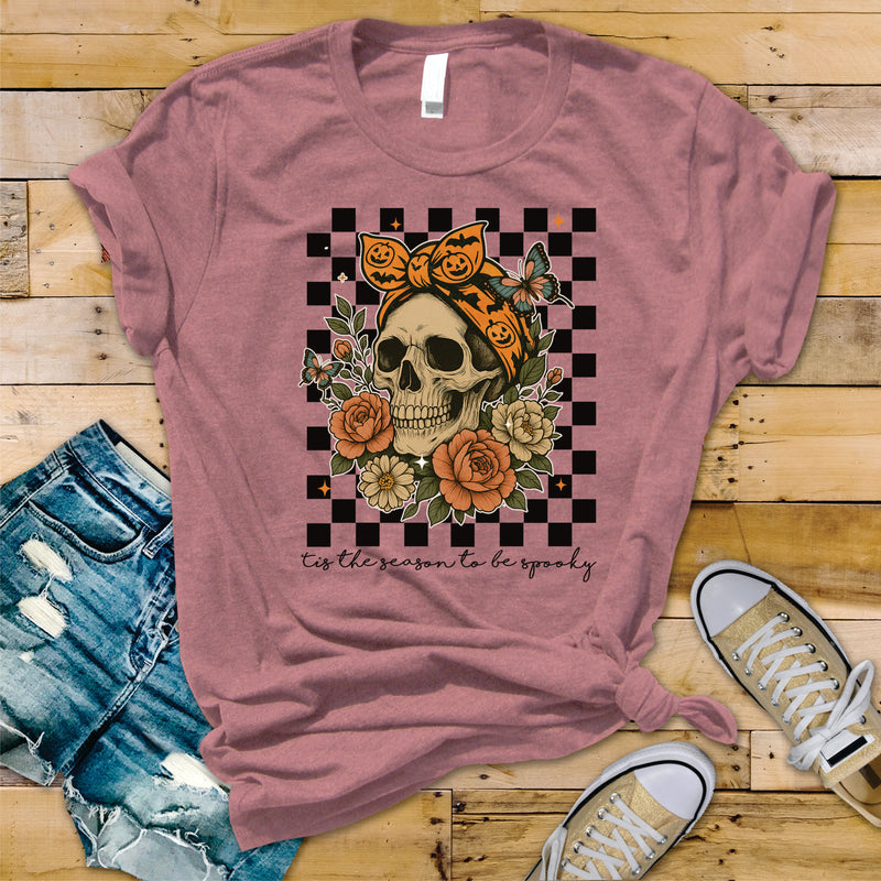 Tis The Season Checkered Skeleton - Transfer