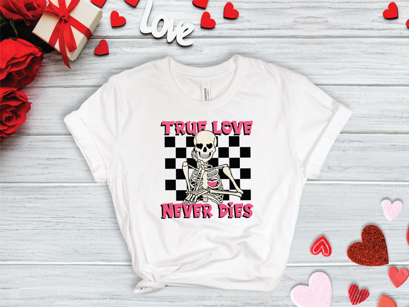 True Love Never Dies Checkered Skeleton - Transfer