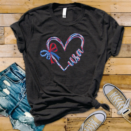 USA Heart Doodle - Transfer
