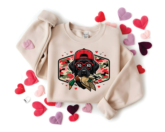 Valentine Camo Hunting Dog - Transfer