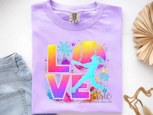 Vibrant Softball Love- Transfer