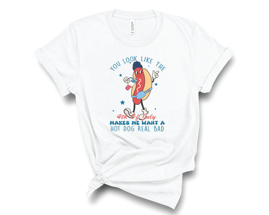 Vintage 4th of July Hot Dog- Transfer