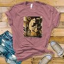 Vintage Feeling Witchy Ghost W Cat - Transfer