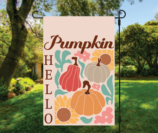 Vintage Hello Pumpkin Garden Flag