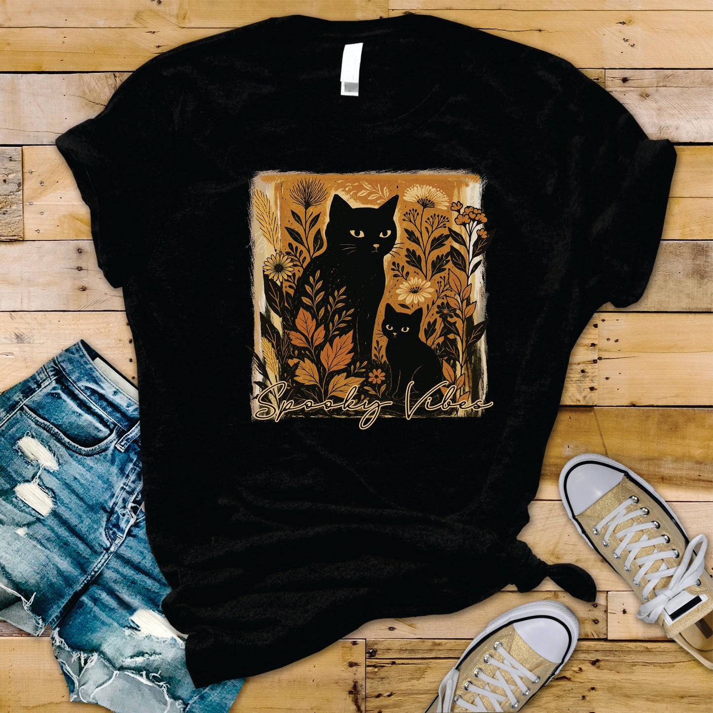 Vintage Spooky Vibes Cat - Transfer