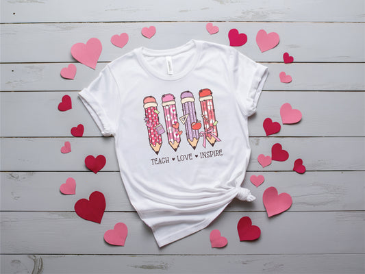 Vintage Teach Love Inspire Pencils- Transfer