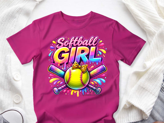 Vibrant Softball Girl- Transfer