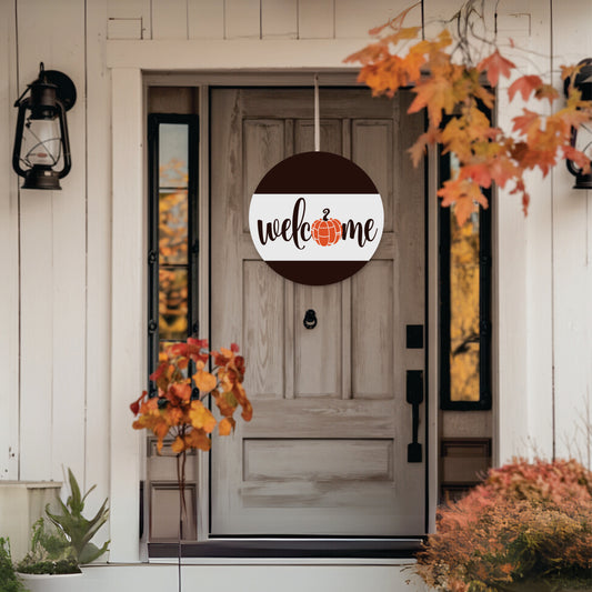 Welcome Pumpkin Door Hanger