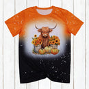 Polyester Bleach T-Shirt - Orange/Black