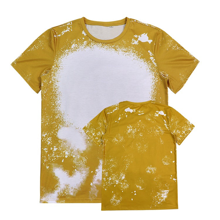 Polyester Bleach T-Shirt - Mustard