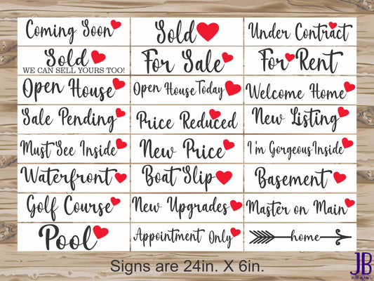 Real Estate Riders - White Background with Heart - DOUBLE SIDED