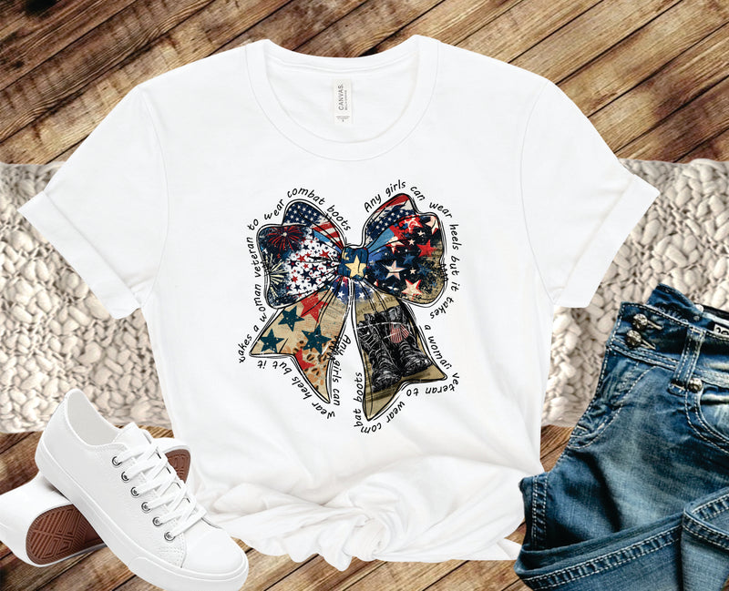 Woman Veteran USA Bow - Transfer