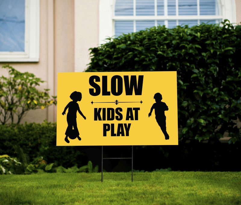 Slow Kids at Play Yard Sign