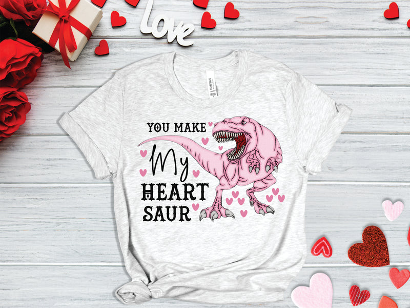 You Make My Heart Saur Pink Dino - Transfer