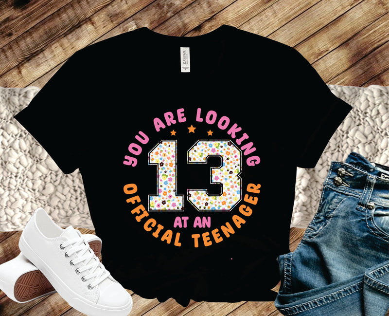 You're Looking At An Official Teenager Floral  - Transfer
