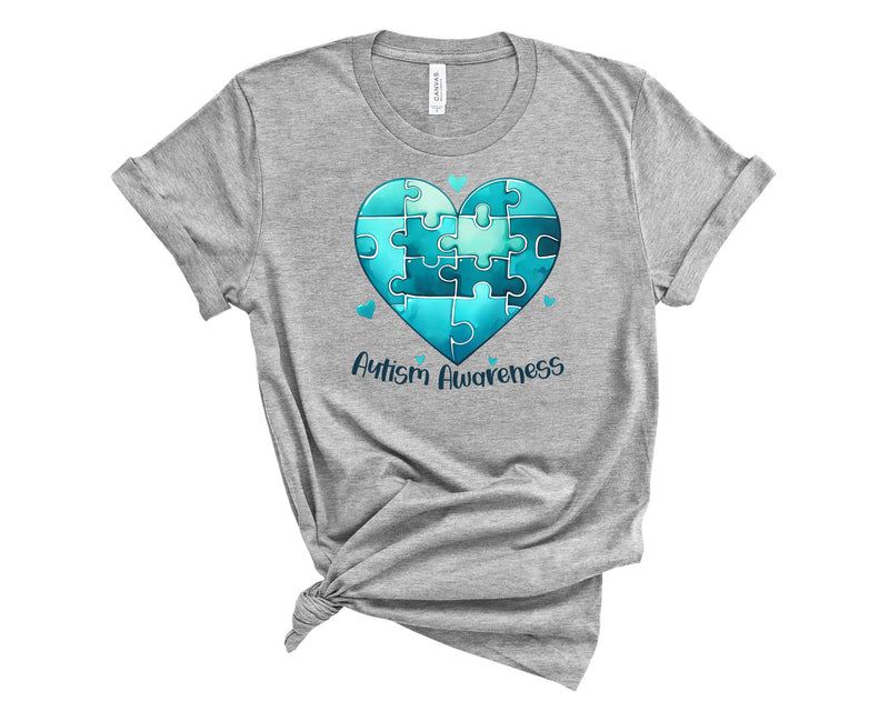 Autism Awareness Blue Puzzle Heart - Transfer