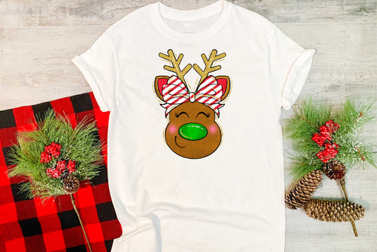 Candy Cane Stripe Reindeer - Transfer
