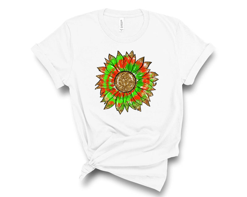 Christmas Tie Dye Sunflower  - Graphic Tee