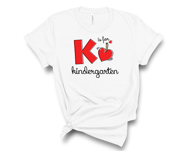 K Is For Kindergarten Apple - Transfer